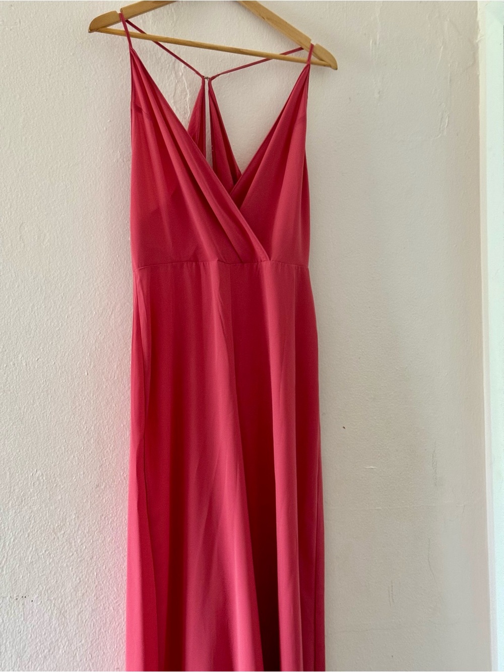 Strappy Fuchsia Maxi Dress with T-Back